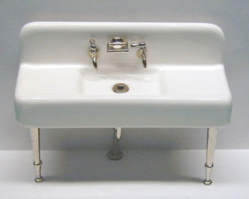 Dollhouse Miniature 20'S Sink - Chrome Legs